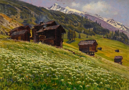 Paysage du Val d'Hérens au-dessus de la Forclaz