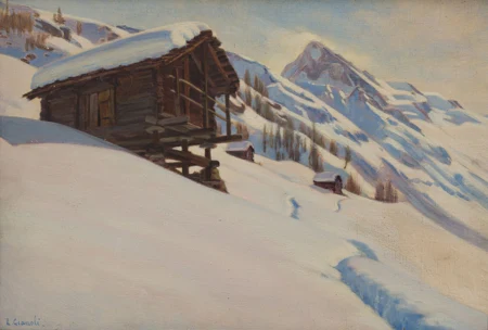 Chalets sur un versant de montagne
