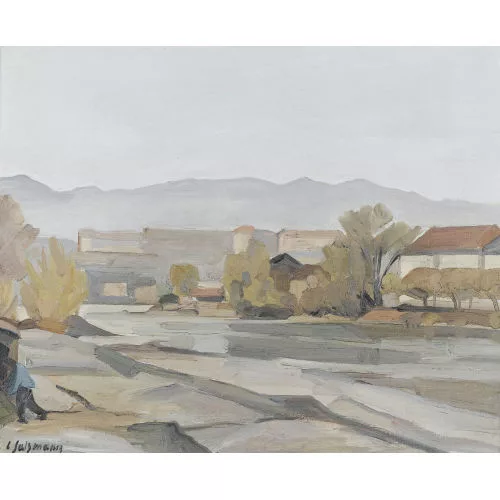Louis Henri Salzmann — Herbstliche Flusslandschaft bei Genf.