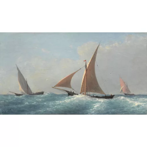 Louis Mennet — Segelboote auf leicht bewegter See.