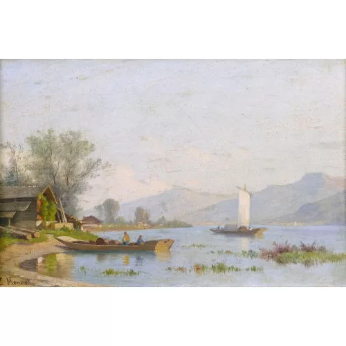 Louis Mennet — Sommerliche Seeuferpartie.