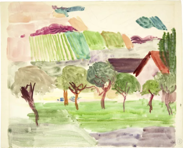 Louis Moilliet — Ohne Titel (Landschaft mit Bäumen)