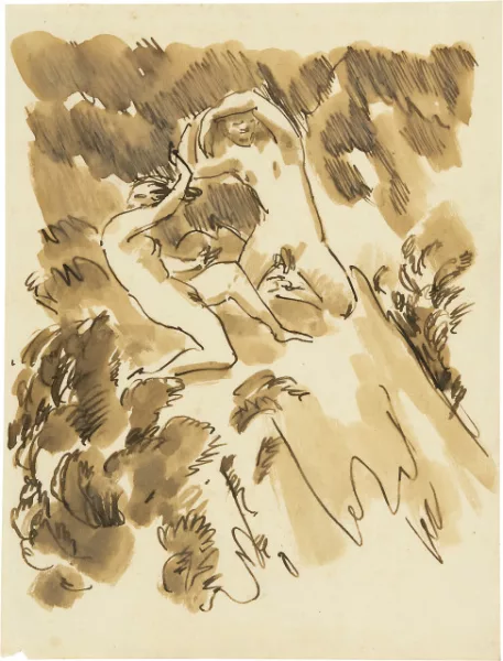 Louis Moilliet — Badende II. - Mädchen mit Füllhorn. - Badende IV