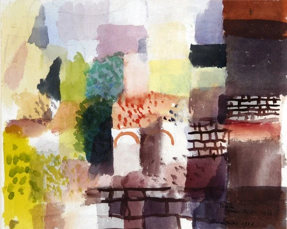Louis Moilliet — Häuser und Gärten im Tessin, 1920 (überarbeitet 1937)