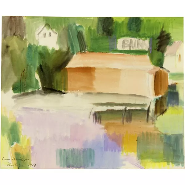 Louis Moilliet — Badeanstalt in Oberhofen — Galerie Kornfeld