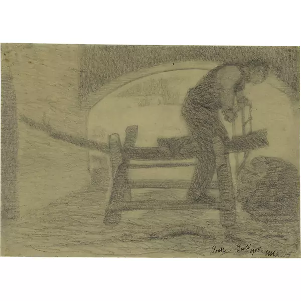 Louis Moilliet — Bauer am Sägebock — Galerie Kornfeld