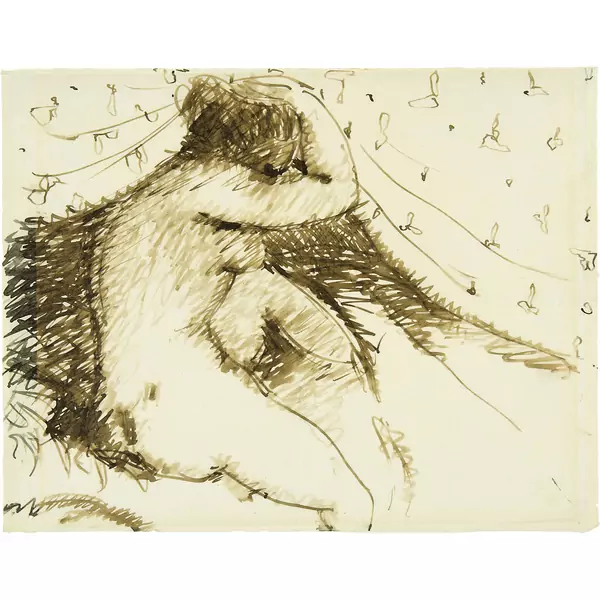 Louis Moilliet — Vorhang, Bett und nacktes Mädchen I. - Vorhang, Bett und nacktes Mädchen II — Galerie Kornfeld