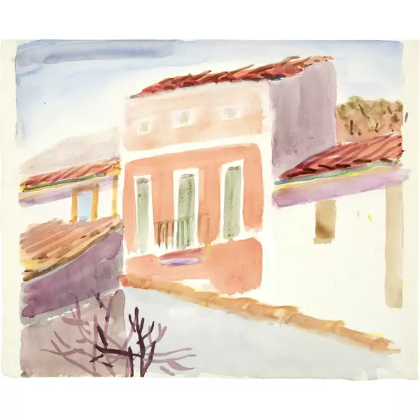 Louis Moilliet — Das rote Haus in Andraitx II — Galerie Kornfeld
