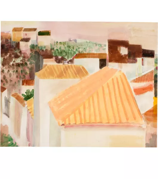Louis Moilliet — Die gelben Dächer, Caldetas - Gelbe Dächer, Marokko — Galerie Kornfeld
