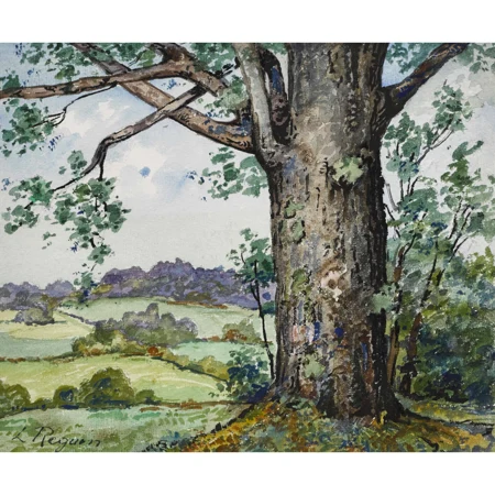 Landschaft mit Eiche