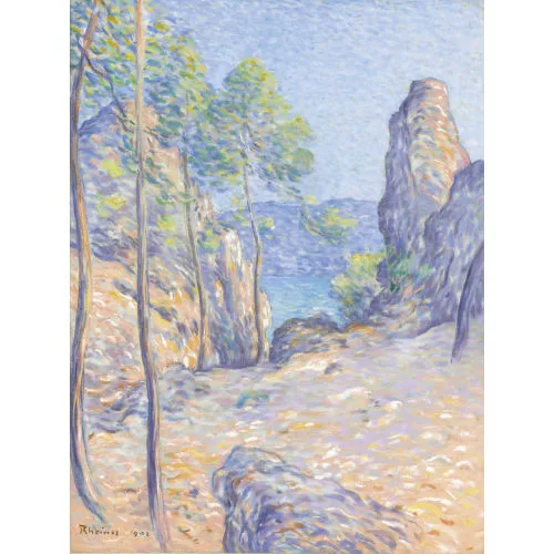 Louis Rheiner — Küstenpartie mit Felsen.