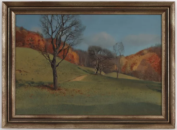 Louis Rivier — Paysage automnal avec collines,