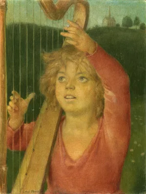 Louis Rivier — Harfe spielendes Mädchen, 1955