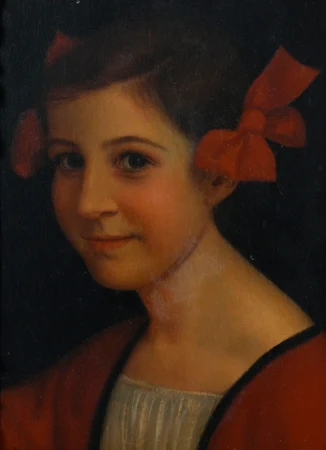 Portrait d’enfant (Marion aux rubans rouges)