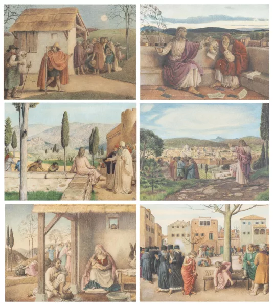 Louis Rivier — Louis RIVIER (1885-1963) "Scènes de la bible", six dessins