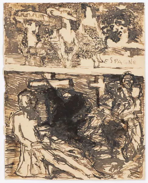 Louis SOUTTER (1871-1942), "Chrétien D'Espagne, Tableau du Christ de Ribera", encre — DognyAuction