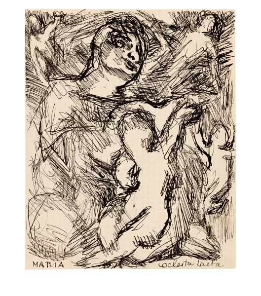 Louis Soutter — Maria caelesta laeta (recto) - Le Bénitier (verso)