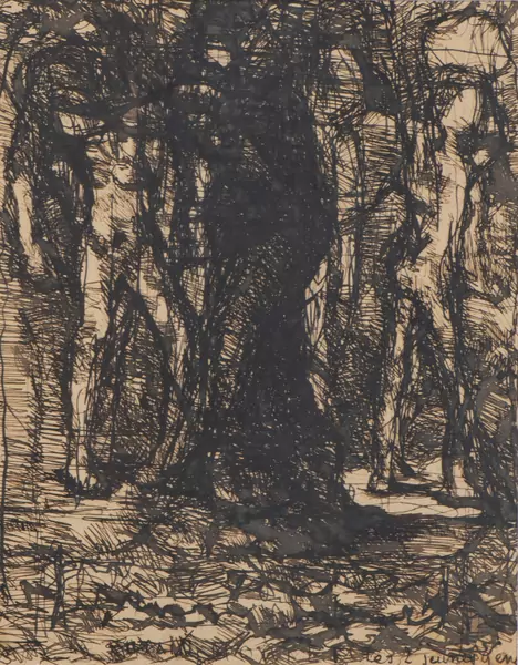 Louis SOUTTER (1871-1942), "Les deux jeunes gens", encre sur papier titré en bas à droite. — DognyAuction