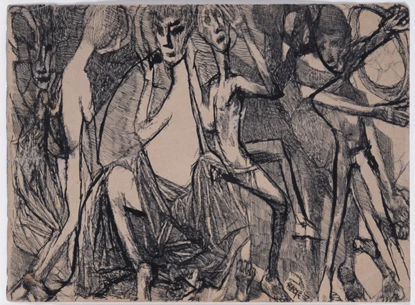 Louis Soutter — Bas relief mystique - Jeunes filles en liesse, um 1935