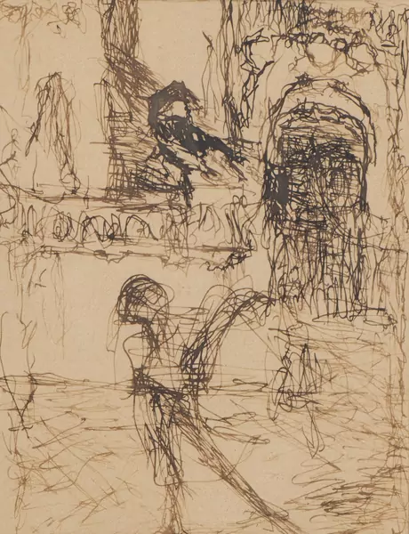 Louis SOUTTER (1871-1942), "La Sérénade", encre sur papier non titré. — DognyAuction