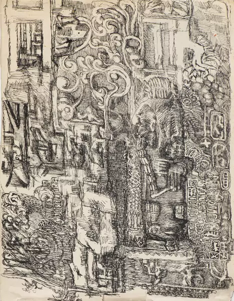 Louis SOUTTER (1871-1942), "Façade sculptée", encre de Chine — DognyAuction