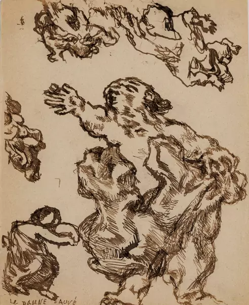 Louis SOUTTER (1871-1942), "Le damné sauvé", encre — DognyAuction