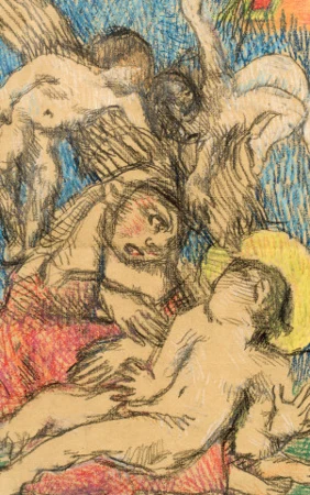 Madone à l'enfant avec deux anges