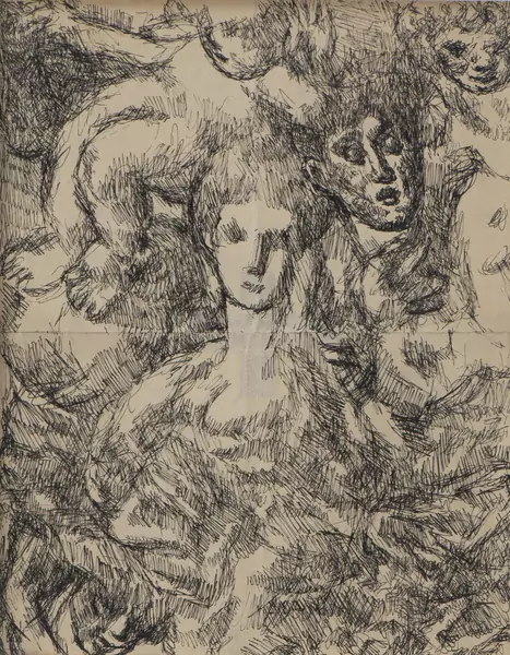 Louis SOUTTER (1871-1942), "Les fiancailles" (d'après une œuvre de Rubens), encre sur papier — DognyAuction