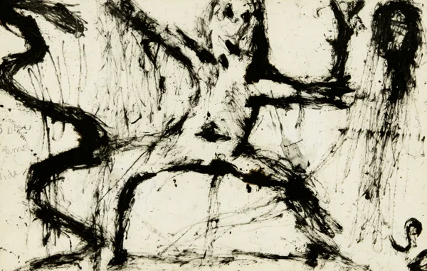 Louis Soutter — Recto: Sans Dieu je me vide; Verso: Tête, 1930-37
