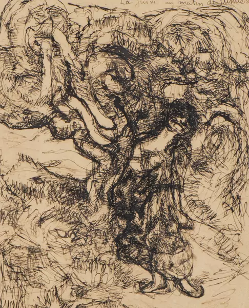 Louis SOUTTER (1871-1942), "La juive au matin de lumière", encre sur papier titrée en haut à droite. — DognyAuction