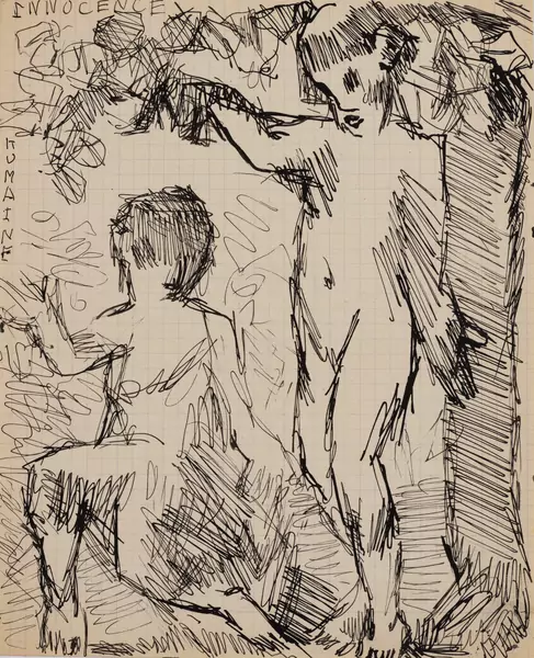 Louis SOUTTER (1871-1942), "Innocence humaine", encre de Chine — DognyAuction