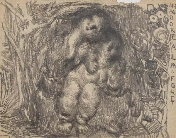 Louis SOUTTER (1871-1942), "Madone à la forêt", crayon — DognyAuction