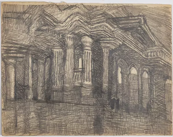 Louis SOUTTER (1871-1942), "Panthéon", dessin au crayon — DognyAuction