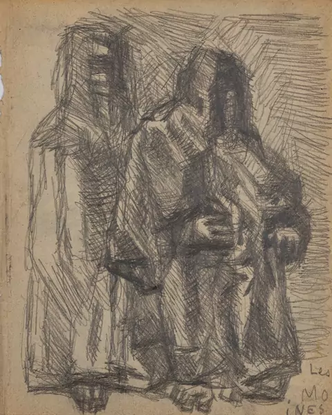 Louis SOUTTER (1871-1942), "Les moines" et "1300", dessin au crayon — DognyAuction