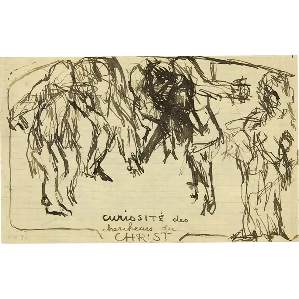 Louis Soutter — Curiosité des chercheurs du Christ - verso: Composition abstraite — Galerie Kornfeld