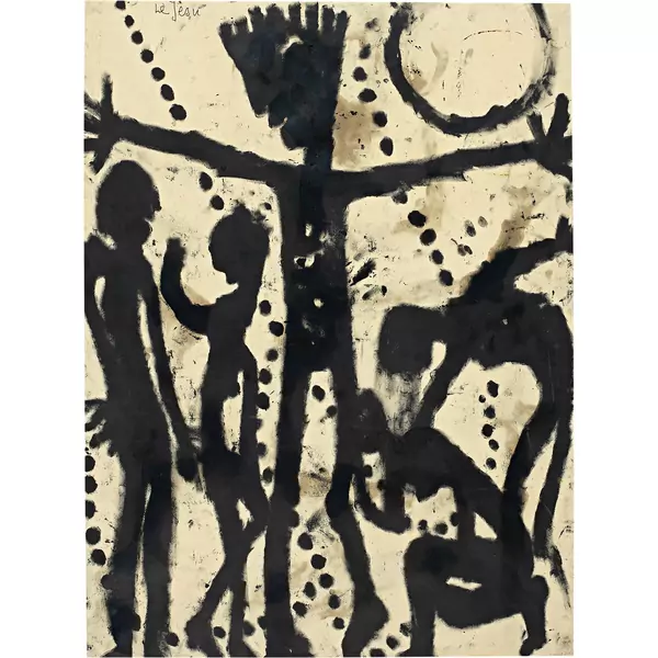 Louis Soutter — Le Jesu (recto) - La croix / La femme / le serpent / entre (verso) — Galerie Kornfeld
