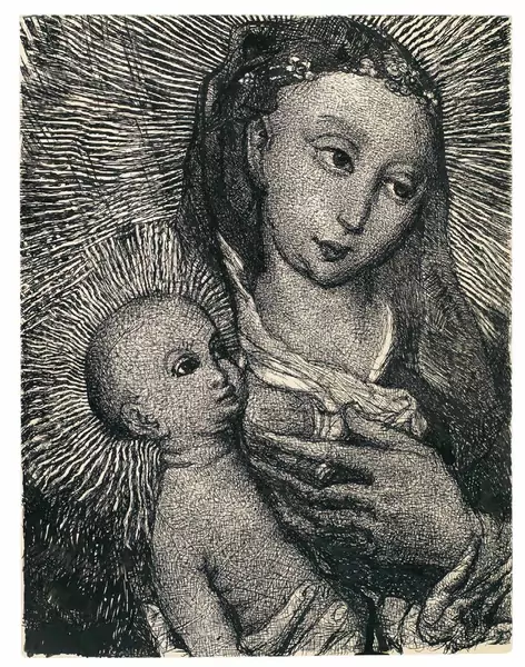 Louis Soutter — Madone de Van der Weyden — Galerie Kornfeld