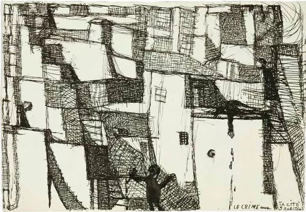Louis Soutter — LOUIS SOUTTER Morges 1871–1942 Lausanne Le Crime – La Cité aux 3 habitants — Galerie Kornfeld