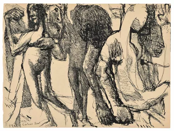 Louis Soutter — Entre nus 1935 – Gâteux tous 1935 — Galerie Kornfeld