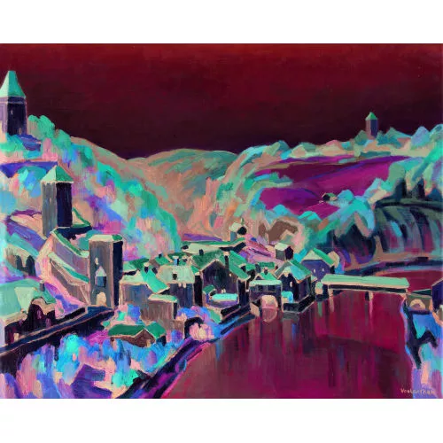 Louis Vonlanthen — Vue de Fribourg avec le pont St-Jean.