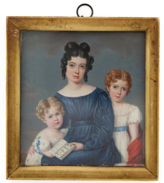 Louise Janin — Portrait von Mrs. Drummond mit ihren beiden Töchtern