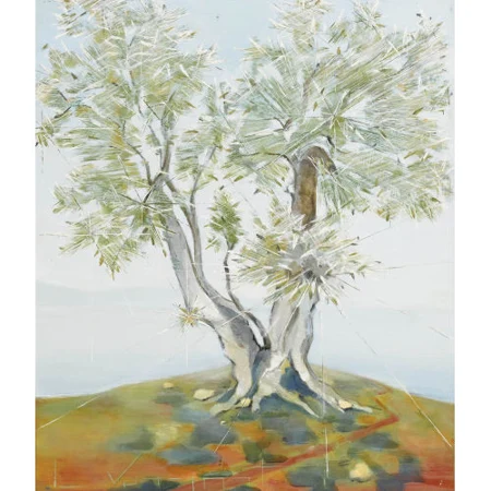"Les deux arbres jumeaux sous le givre"