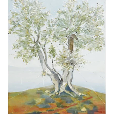 "Les deux arbres jumeaux sous le givre"