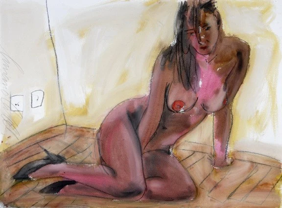 Luciano Castelli — Sitzender Frauenakt, 2000