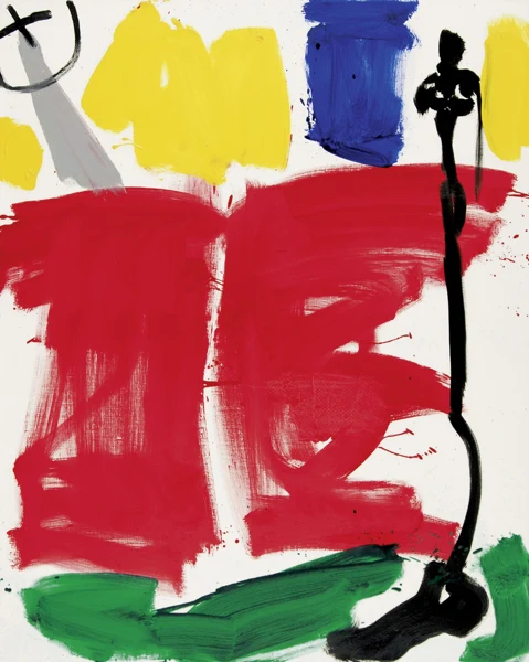 Luciano Castelli — Giacometti vor Berliner Mauer IV, 1987