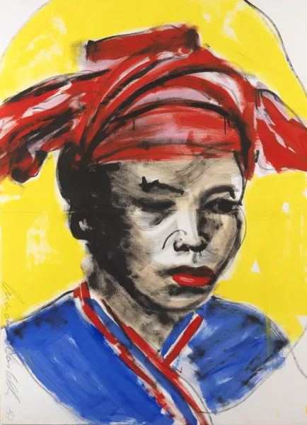 Luciano Castelli — Ohne Titel (woman with red hat)