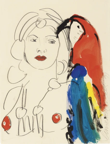 Luciano Castelli — MÄDCHEN MIT PAPAGEI, 1991WOMAN WITH PARROT, 1991