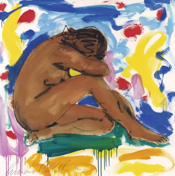 Luciano Castelli — Kauernder weiblicher Akt, 1992