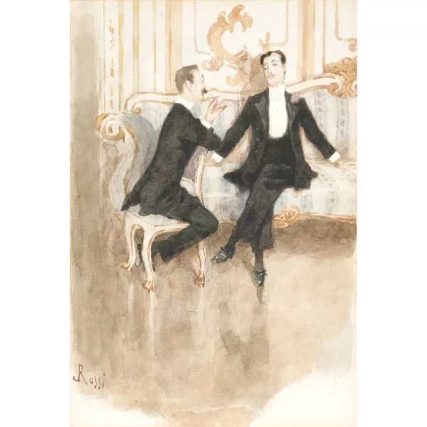 Luigi Rossi — Illustration für Marcel Prévosts "Les Demi-Vierges" (S. 207).