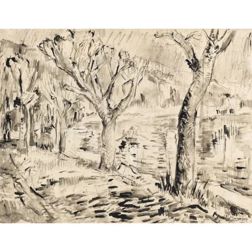 Manfred Henninger — Waldausschnitt und See.